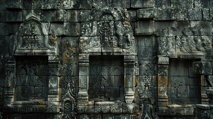 Weathered stone temple structures make stunning wall backdrops