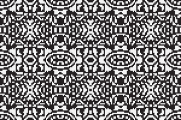 Ethnic seamless monochrome pattern vector image. Aztec geometric background. Tribal print. Navajo fabric. Modern abstract wallpaper. Vector illustration.