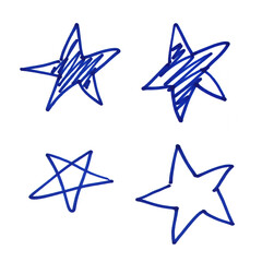 
This is a star drawn with a blue marker pen.