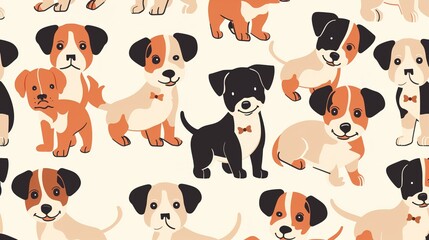 Obraz premium Puppy pattern wallpaper