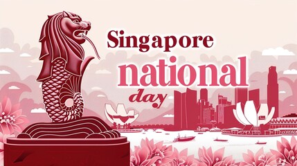 illustration for Singapore national day-9th august
