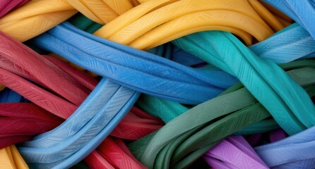 Colorful textile patterns and textures