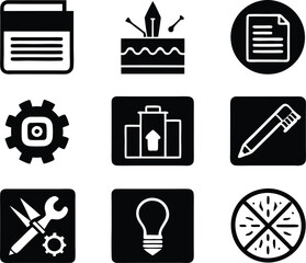 set of workshop icon illustration.  communication, business, management, leadership, seminar, support, person