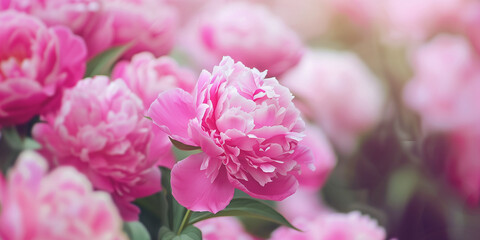 Obraz premium Crane Shot of Peony Flowers