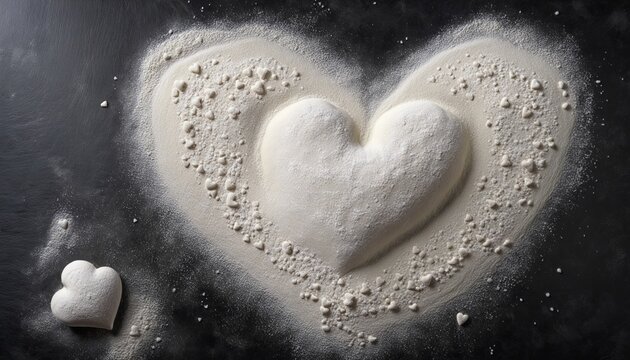 A raw, uncooked heart-shaped dough 