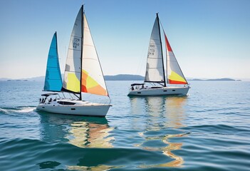 Fototapeta premium sailboats on sea