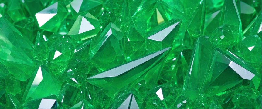 Abstract green crystals background - Powered by Adobe