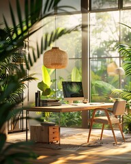 Green biophilic design of workplace