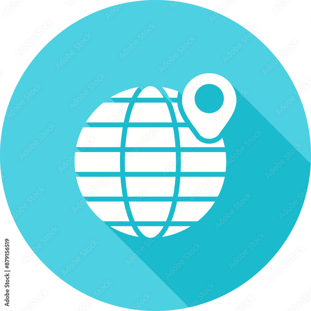 Sticker worlwide vector icon