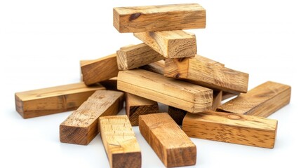 The concept of failing in learning depicted with wooden blocks and white background