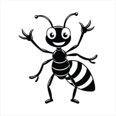 funny ant waving hand vector