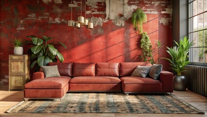 Obraz premium A stylish living room with a contemporary design