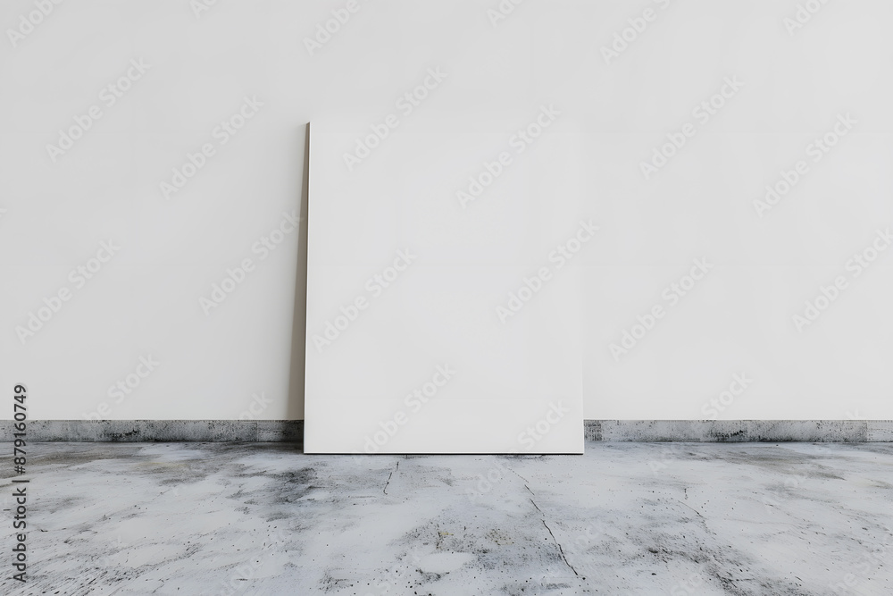 Wall mural blank white canva mockup