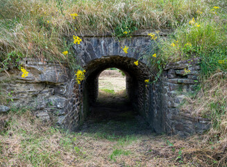 old walls of stronghold Rocroi in the north of France