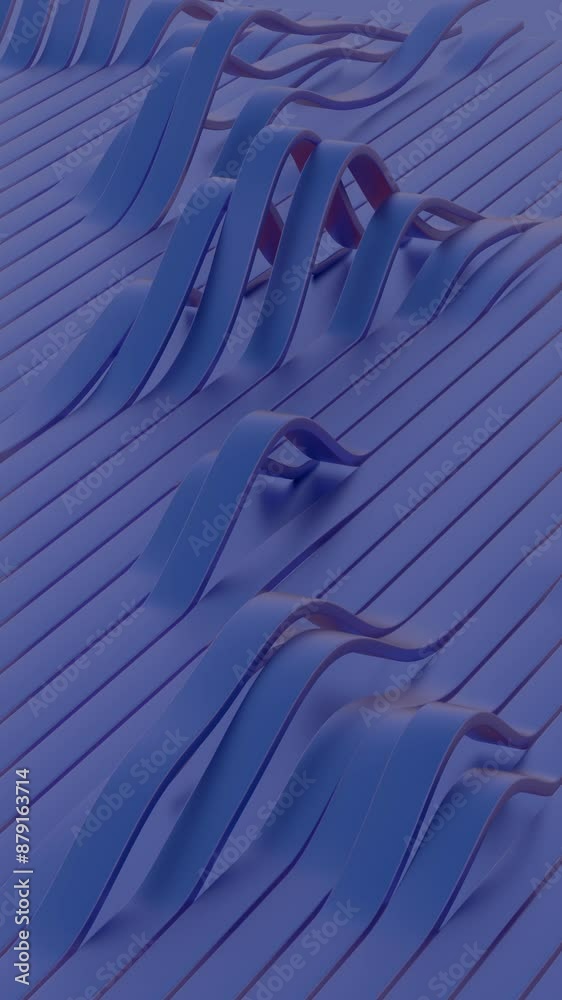 Aufkleber abstract wavy pattern with smooth blue strips on textured surface