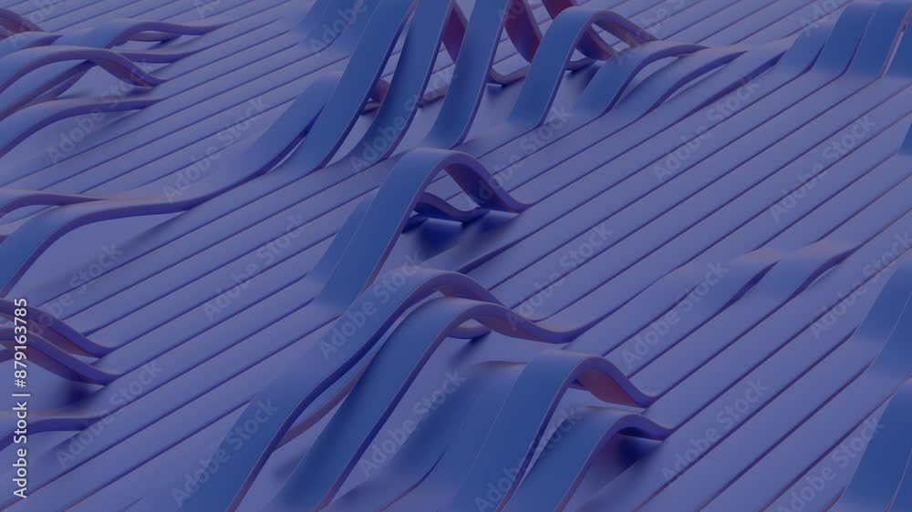Aufkleber abstract wavy pattern with smooth blue strips on textured surface