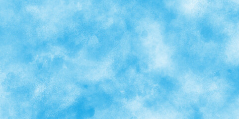 Abstract hand paint square stain watercolor background, watercolor abstract texture with white clouds and blue sky, abstract painted white clouds with pastel blue cloudy sky texture.