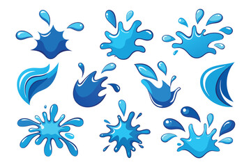 set of water splashes vector illustration