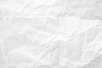 Crumpled white paper texture or background for design with copy space for text or image.
