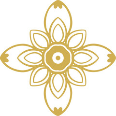 Traditional Chinese retro botanical golden pattern