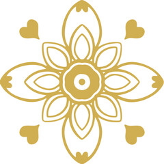 Traditional Chinese retro botanical golden pattern