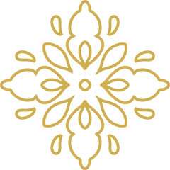 Traditional Chinese retro botanical golden pattern