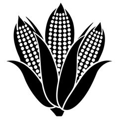 Corn silhouette icon isolated Vector illustration