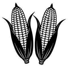 Corn silhouette icon isolated Vector illustration