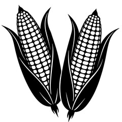 Corn silhouette icon isolated Vector illustration