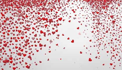 abstract red valentines day hearts raining 