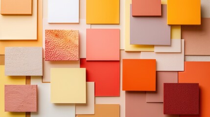 Color schemes on beige backdrop from above