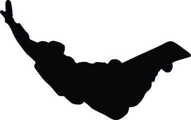Fototapeta premium Snowboarding player silhouette full body. Snowboarder posing illustration. People doing extreme sport.