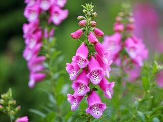 Angelonia 'Angelface Perfectly Pink' or Summer Snapdragon blooming in the garden
