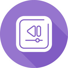 Video Rewind Square Vector Icon