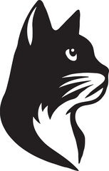 Cat Head silhouette vector art illustration 