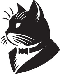 Cat Head silhouette vector art illustration 