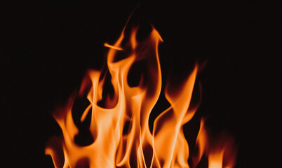 Fototapeta premium Fire border isolated on transparent background. 