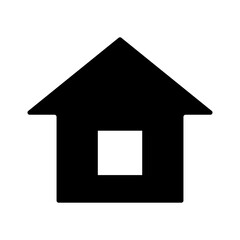 
Illustration depicting a black house icon on a white background