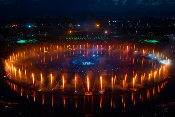 moment of the opening ceremony of the olympic games
