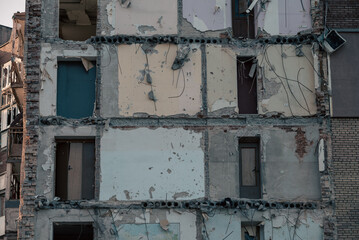 destroyed building in a city lost in the war in Ukraine