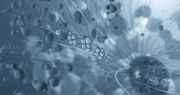 Chlorquinaldol rotating molecular 3d structure ball-and-stick model, looped video antimicrobial