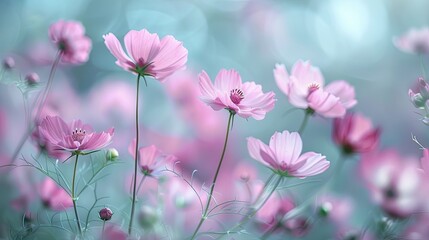 Fototapeta premium Soft focus flowers in dreamy garden