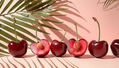 Cherry half cut fruit