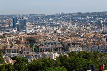 Marseille aerial panoramic view. Marseille is the second largest city of France. High quality photo