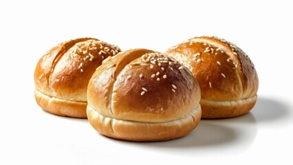  Freshly baked sesame seed buns ready to serve