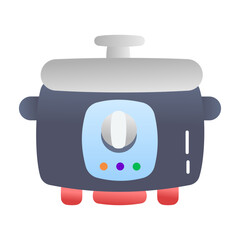 A slow cooker icon designed in flat style 