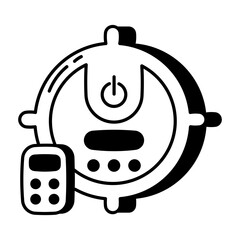 A robot vacuum glyph style icon 