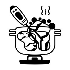 A glyph style icon of food thermometer 