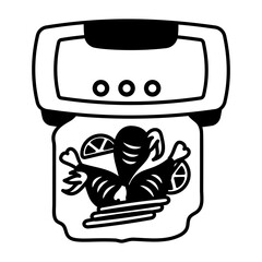 A glyph icon of vacuum sealer  