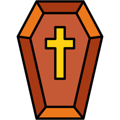 Fototapeta premium Coffin, death, halloween, horror Icon